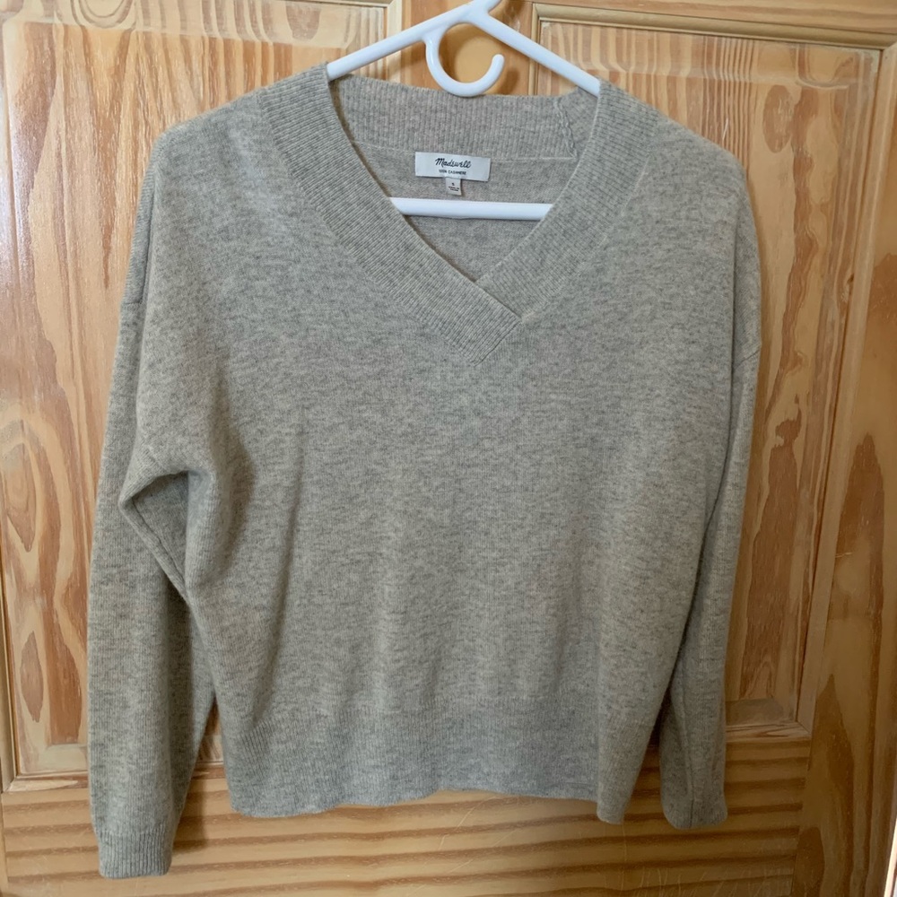 Madewell Light Beige V-Neck Sweater
